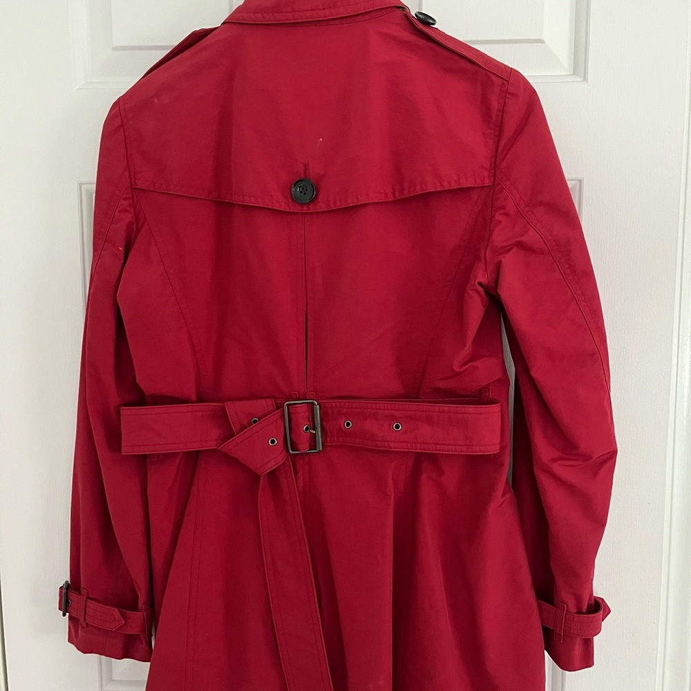 Burberry Brit Red Trench Coat - Picture 2 of 16